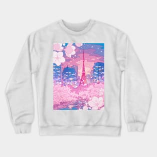 The evening Tokyo lake view Crewneck Sweatshirt